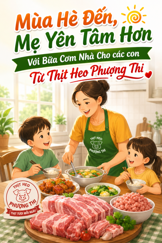 Mùa Hè Đến, Mẹ Yên Tâm Hơn Với Bữa Cơm Nhà Cho các con Từ Thịt Heo Phượng Thi